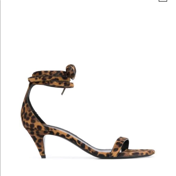 SALE ⭐️ SAINT LAURENT CHARLOTTE LEOPARD SANDALS - Picture 9 of 10